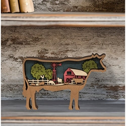 Cow Farm Scene Sitter