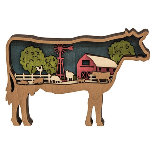 Cow Farm Scene Sitter