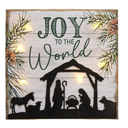 Nativity Scene Lighted Canvas - 2 Asstd