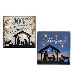 Nativity Scene Lighted Canvas - 2 Asstd