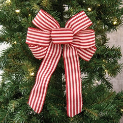 Candy Cane Striped Bow - 9.5 x 14