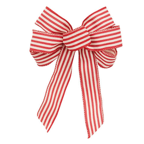 Candy Cane Striped Bow - 9.5 x 14