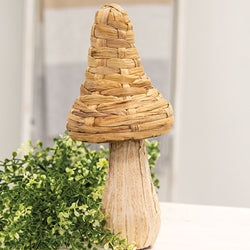 Woven Seagrass Mushroom 12.5"H