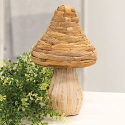 Woven Seagrass Mushroom 10.5"H