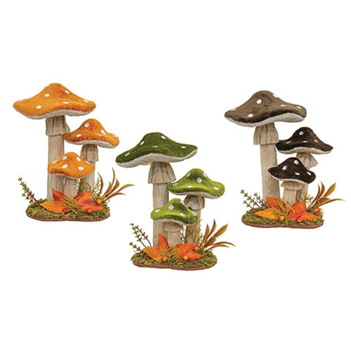 Velvet Mushroom Sitter 3 Asstd.