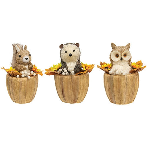 Fall Woodland Animal Sitter 3 Asstd.