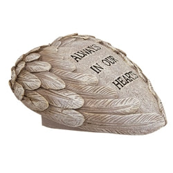 Resin "Always In Our Hearts" Winged Heart Memorial
