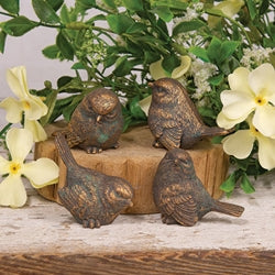 Mini Bronze Finish Resin Bird - 4 Asstd.