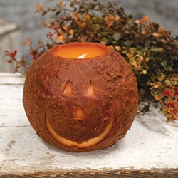 Jack O Lantern Round LED Cake Candle 5.25" x 4.5"