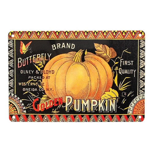 Butterfly Brand Pumpkin Tin Sign - 11.75" x 8"