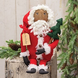 Stuffed Primitive Nicholas Doll With Tree