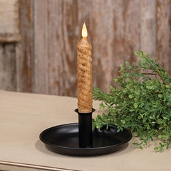 Black Metal Taper Holder Pan