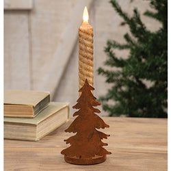 Rusty Christmas Tree Taper Holder - 5.5"