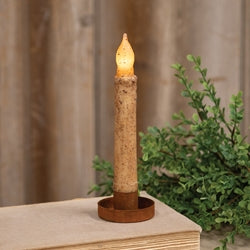 Rusty Metal Round Taper Holder - 2.25"W