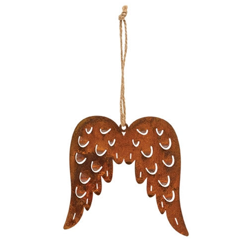 Rusty Angel Wings Ornament - 4.5"
