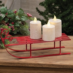 Red Metal Sled - 12.75"L
