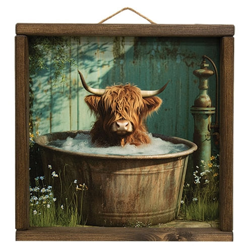 Tubby Highland Framed Print - 12" Sq.