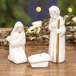 3/Set - White Ceramic Nativity Set