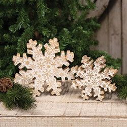 2/Set - Snowflake Engraved Snowflake Blocks