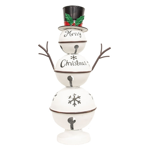 Metal Merry Christmas Snowflake Jingle Bell Snowman 24"