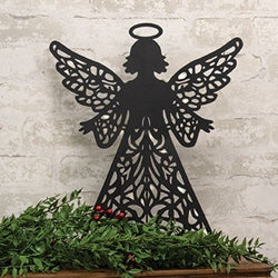 Metal Angel on Stand w/LED Lights - 17.5"H