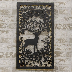 Metal Cutout Reindeer Wall Sign w/LED Lights - 24"H