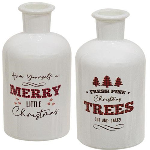 Christmas Lodge Glass Jar 2 Asstd.