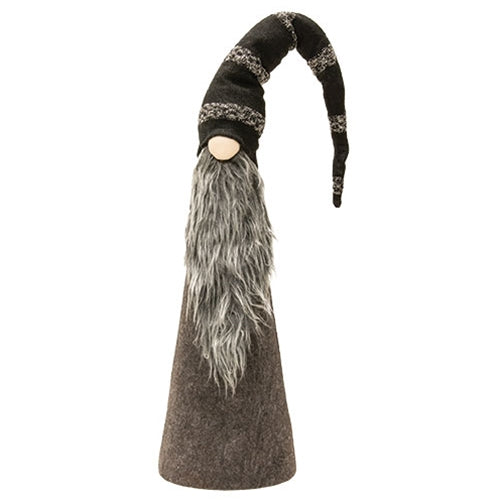 Skinny Grey Beard Gnome w/Striped Hat 37.5"