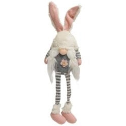 Mr. & Mrs. Striped Bunny Gnome w/Dangle Legs 2 Asstd.