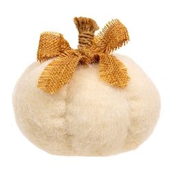 Plush Pumpkin with Burlap Bow - 3 Asstd