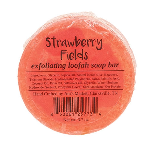Strawberry Fields Exfoliating Loofah Soap Bar