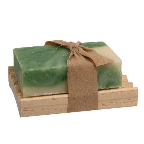 2/Set - Cool Fresh Aloe Soap Bar With Wooden Soap Dish