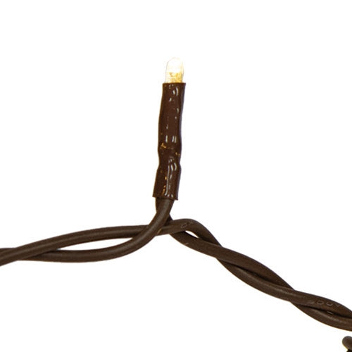 Warm White LED Micro Lights 35 Count Brown Cord