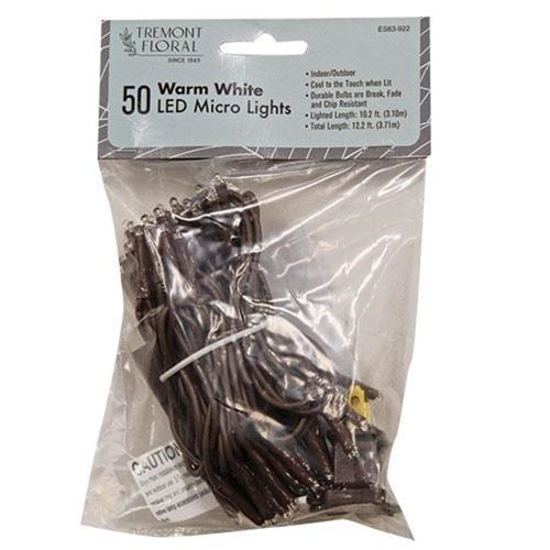 Teeny Lights 50 Count Brown Cord