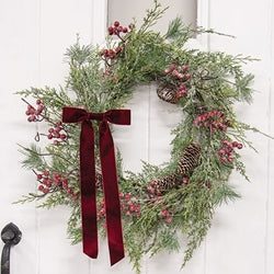 Icy Memories Mixed Pine & Berries Wreath - 24"