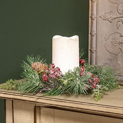 Icy Memories Mixed Pine & Berries Candle Ring - 3.5"