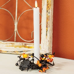 Spooky Candy Corn & Berries Candle Ring - 1.5"