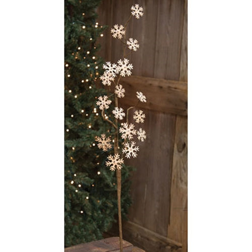 Glitter Vintage Snowflake Spray 24"