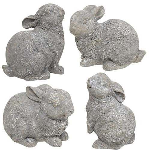 Gray Resin Bunny 4 asstd.