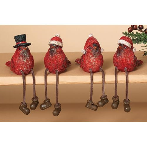 Resin Cardinal Sitter 4 Asst