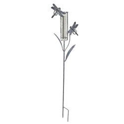 Distressed Metal Garden Friend Rain Gauge Yard Stake - 38"H - 3 Asstd.