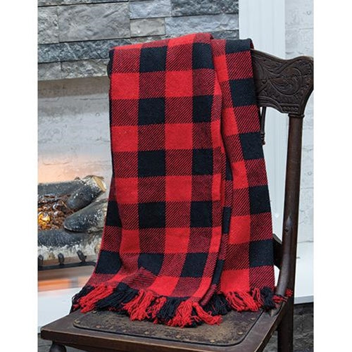 Red & Black Buffalo Check Throw
