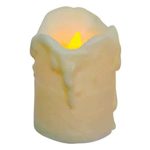 Ivory Dripped Timer Pillar 4"