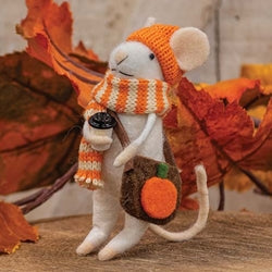 Pumpkin Spice Mouse Felted Ornament