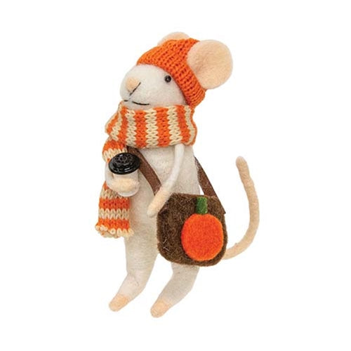 Pumpkin Spice Mouse Felted Ornament