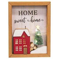 Lighted Winter Village Sign - 3 Asstd
