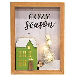Lighted Winter Village Sign - 3 Asstd