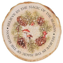 Woodland Mushrooms Wood Slice Sign - 2 Asstd