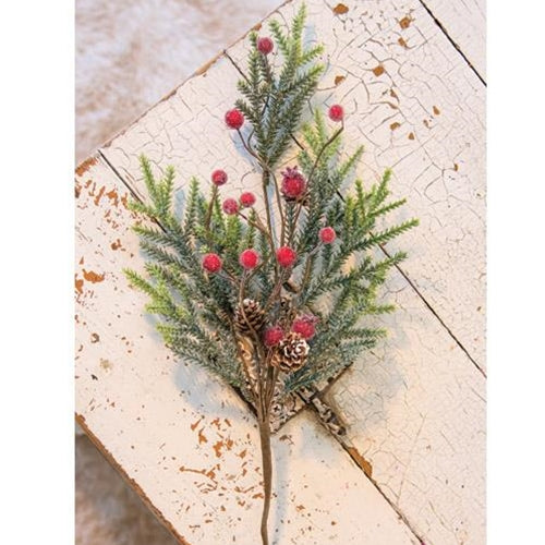 Mountain Pine with Berries Spray 18"