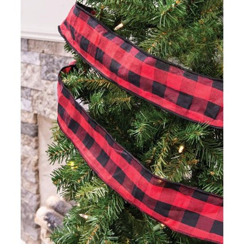Wired Red & Black Buffalo Check Ribbon 3